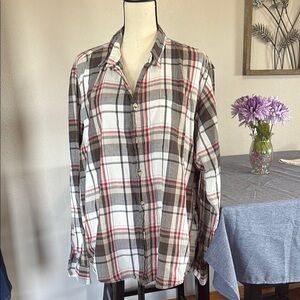 Men’s Wrangler 2X 100% Cotton Lightweight Flannel Patterned Shirt